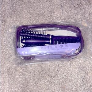 Purple Hair Brush Set travel set of 3 new